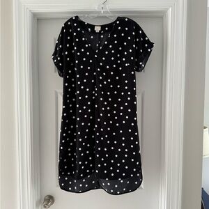 A New Day black and white polka dot shift dress